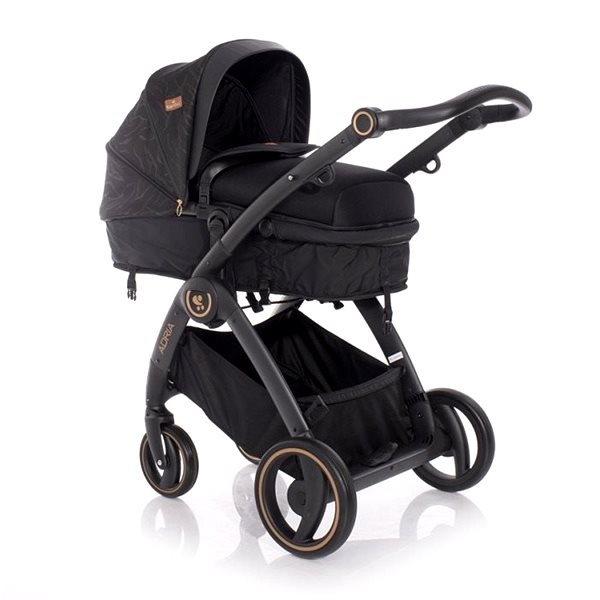 Baby Buggy Stroller Lorelli ADRIA (2-in-1) + Carrycot + Stroller Bag BLACK Lateral view