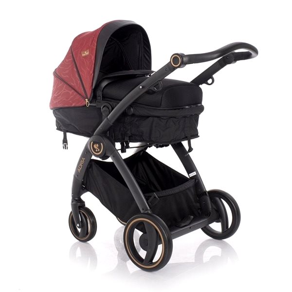 Baby Buggy Stroller Lorelli ADRIA (2-in-1) + Carrycot + Stroller Bag BLACK&RED Screen