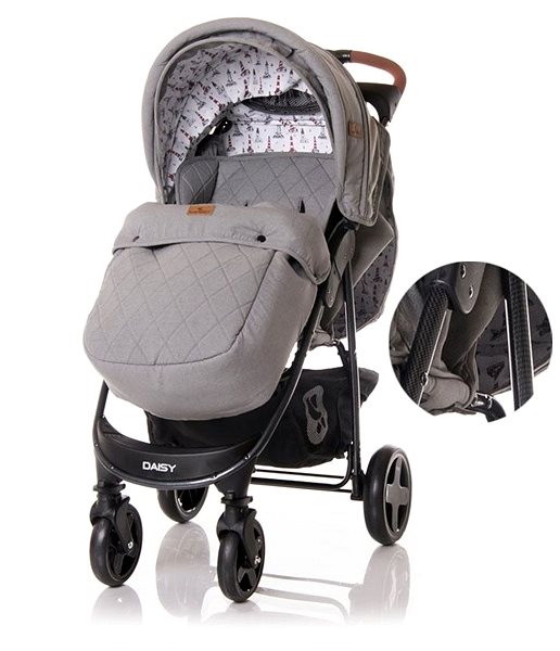 Baby Buggy Stroller Lorelli DAISY + Carrycot DARK GREY LIGHTHOUSE Screen