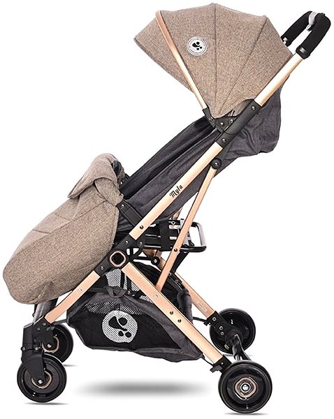 Baby Buggy Stroller Lorelli MYLA + Carrycot DARK BEIGE Lateral view
