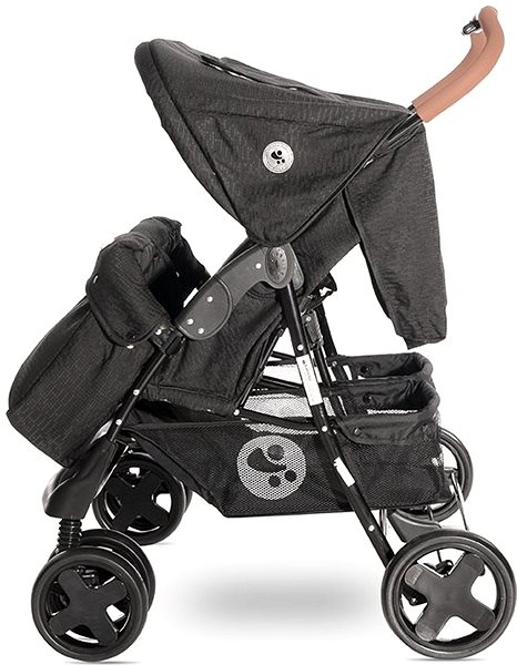 Baby Buggy Stroller for Twins Lorelli TWIN + Carrycot + Stroller Bag BLACK Lateral view