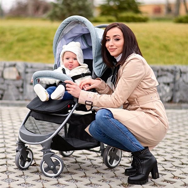 Baby Buggy Stroller Lorelli MARTINA + Carrycot COOL GREY Lifestyle
