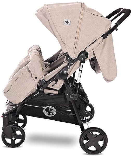Baby Buggy Stroller for Twins Lorelli DUO + Carrycot + Stroller Bag STRING DOTS Lateral view