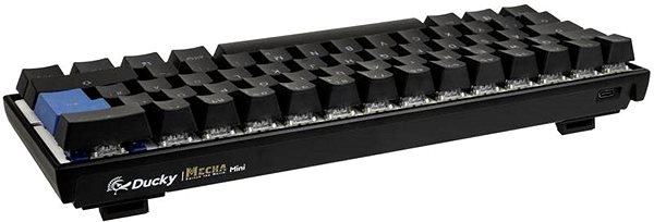 Gaming-Tastatur Ducky Mecha Mini, MX-Brown, RGB-LED - schwarz - DE Seitlicher Anblick