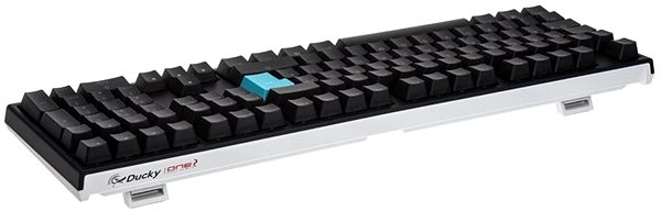 Gaming-Tastatur Ducky ONE 2 Backlit PBT, MX-Black, weiße LED - schwarz - DE Seitlicher Anblick