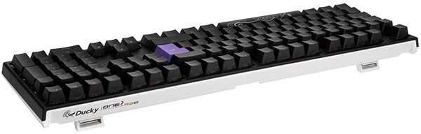 Gaming-Tastatur Ducky ONE 2 Backlit PBT, MX-Blue, RGB LED - schwarz - DE Seitlicher Anblick