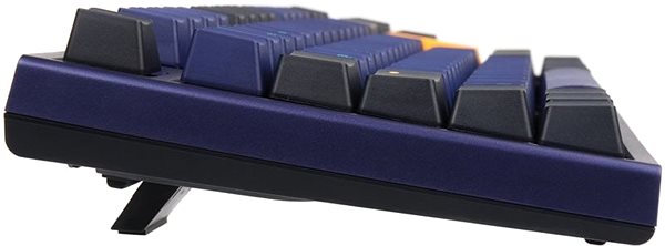 Gaming-Tastatur Ducky ONE 2 Horizon PBT - MX-Red - blau - DE Seitlicher Anblick