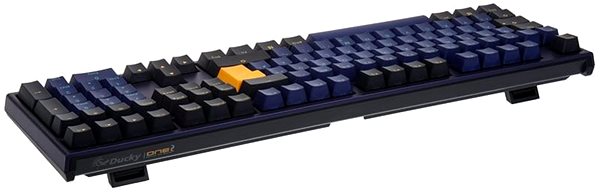 Gaming-Tastatur Ducky ONE 2 Horizon PBT - MX-Speed-Silver - blau - DE Seitlicher Anblick