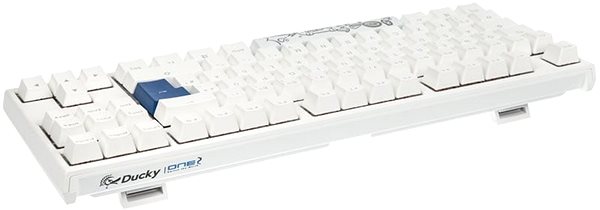 Gaming-Tastatur Ducky ONE 2 TKL PBT, MX-Black, RGB LED - weiß - DE Seitlicher Anblick
