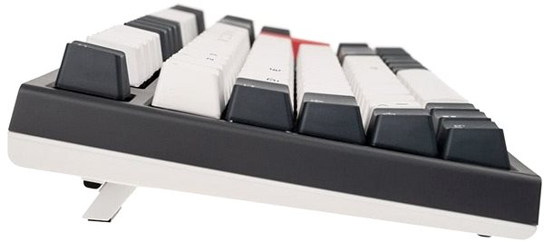 Herná klávesnica Ducky ONE 2 TKL Tuxedo, MX-Brown – čierna/biela/červená – DE Bočný pohľad