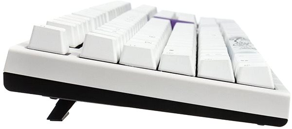 Gaming-Tastatur Ducky ONE 2 White Edition PBT, MX-Blue, weiße LED - weiß - DE Seitlicher Anblick