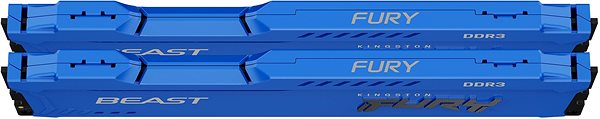 RAM Kingston FURY 16GB KIT DDR3 1600MHz CL10 Beast Blue Lateral view