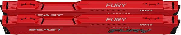 RAM Kingston FURY 8GB KIT DDR3 1600MHz CL10 Beast Red Lateral view