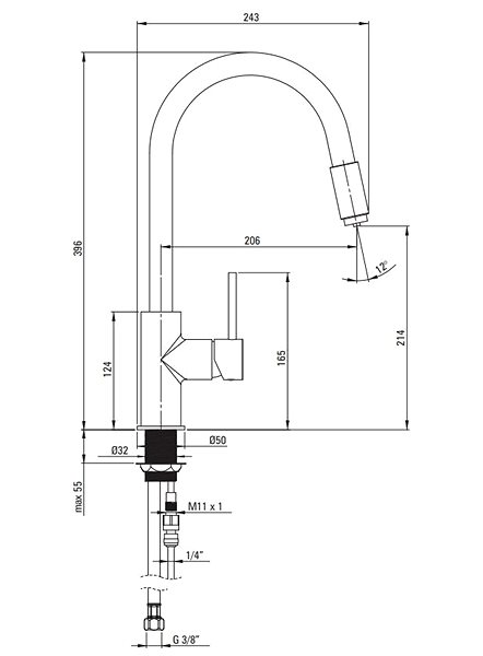 Tap DEANTE ASTER black - Sink mixer with water filter connection BCA_N64M ...
