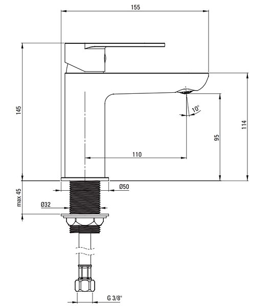 Tap DEANTE Alpinia gold - Basin mixer BGA_Z20M ...