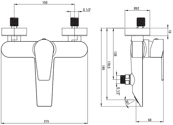 Tap DEANTE Agawa chrome - Bathroom mixer BQG_010M ...