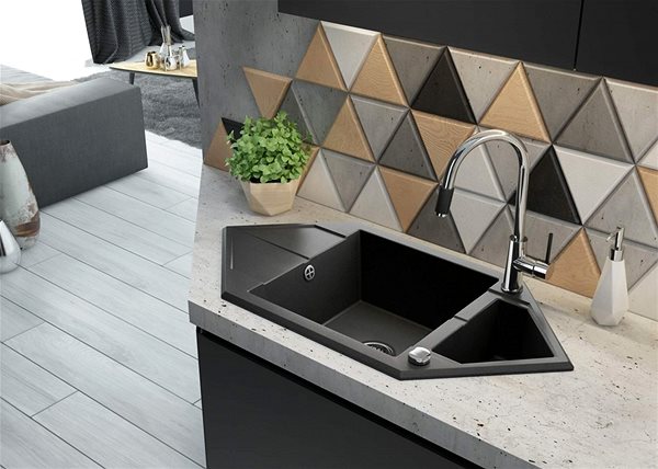 Tap DEANTE ASTER chrome/black - Sink mixer with water filter connection BCA_064M ...