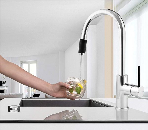 Tap DEANTE ASTER chrome/black - Sink mixer with water filter connection BCA_064M ...