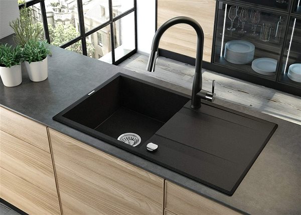 Tap DEANTE Lukrecja chrome with black - Sink mixer, pull-out BDH_B720 ...
