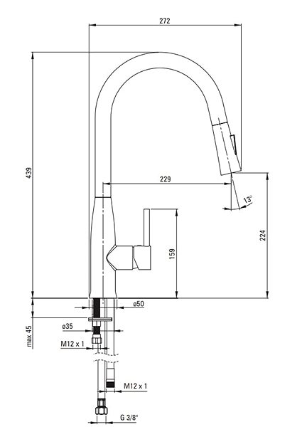 Tap DEANTE Lukrecja chrome with black - Sink mixer, pull-out BDH_B720 ...