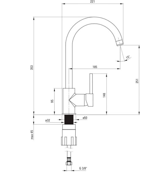 Tap DEANTE Milin white - Sink mixer BEU_W62M ...