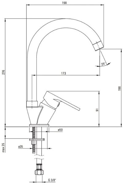 Tap DEANTE Chaber chrome - Sink mixer BGC_062M ...
