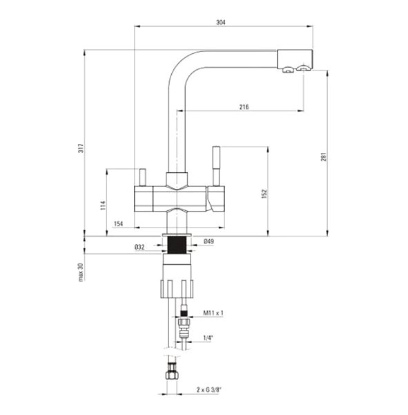 Tap DEANTE Do filter chrome - Sink mixer with water filter connection BCH_065M ...