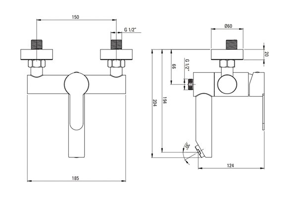 Tap DEANTE Lupo satin finished - Bathroom mixer BLU_F10M ...