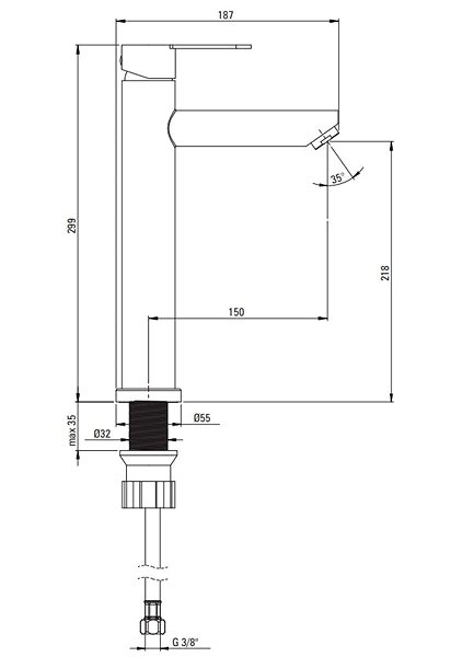 Tap DEANTE Lupo satin finished - High basin mixer BLU_F20K ...