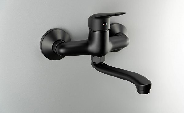 Tap DEANTE Boro black - Wall mounted basin mixer BMO_N50M ...