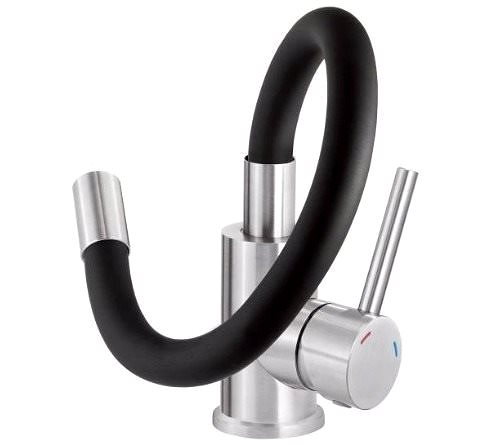 Tap DEANTE Luno stainless steel/black - Sink mixer, elastic BOC_B720 ...