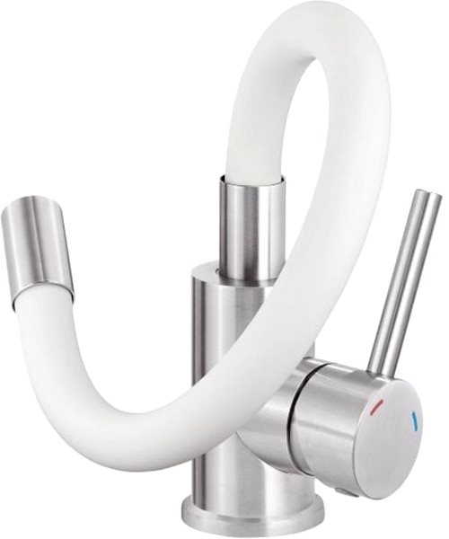Tap DEANTE Luno stainless steel - white - Sink mixer, elastic BOC_W720 ...