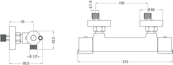 Tap DEANTE Joko chrome - Shower mixer, thermostatic - round BOJ_04BT ...