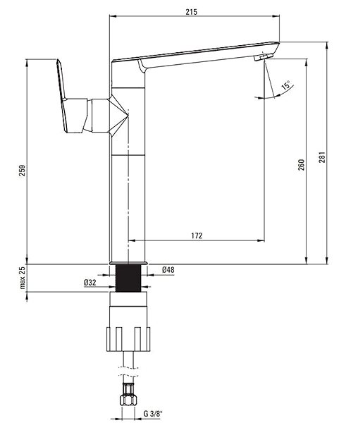 Tap DEANTE Arnika black - High basin mixer BQA_N21K ...