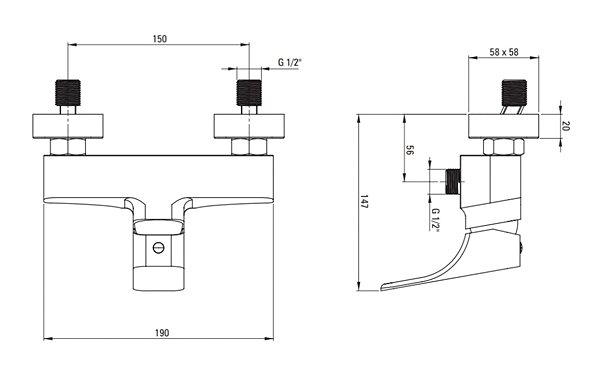 Tap DEANTE Hiacynth chrome - Shower mixer BQH_040M ...