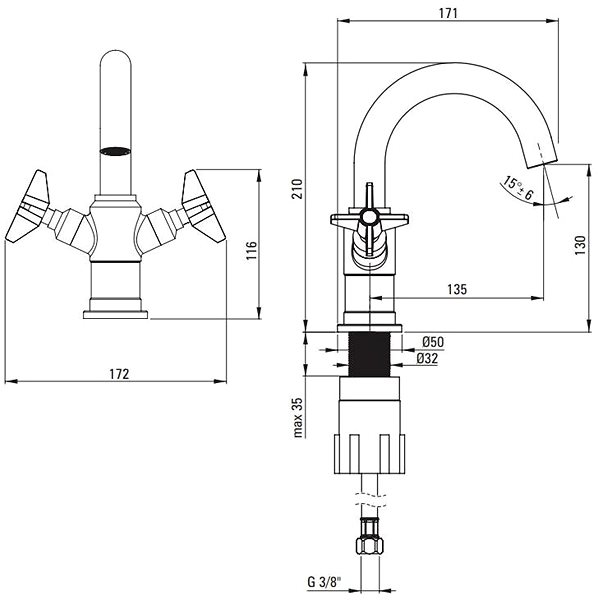 Tap DEANTE Temisto chrome - Basin mixer BQT_021D ...