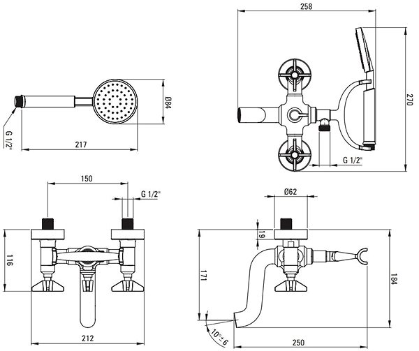 Tap DEANTE Temisto brass - Bathroom mixer with shower set BQT_M11D ...