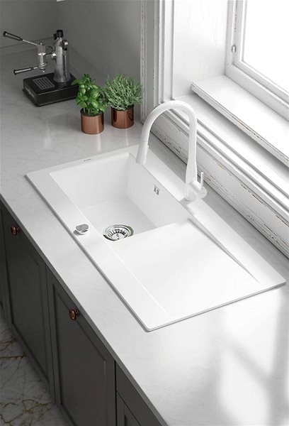 Tap DEANTE Lukrecja bianco Kitchen faucet, with pull-out spout BDH_A72M ...