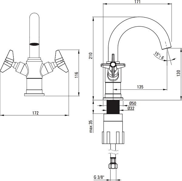 Tap DEANTE Basin mixer Temisto chrome BQT_020D ...