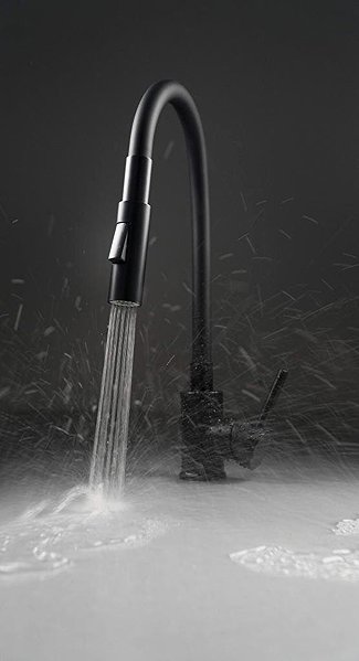 Tap DEANTE Luno black - Sink mixer, elastic BOC_N74M ...
