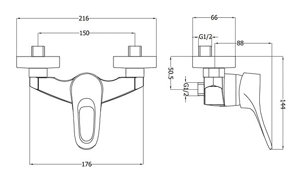 Tap DEANTE Vero shower mixer, chrome (BOW_040M) ...