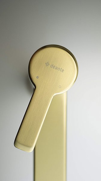 Tap DEANTE Arnika High basin mixer tap, brushed gold (BQA_R20N) ...