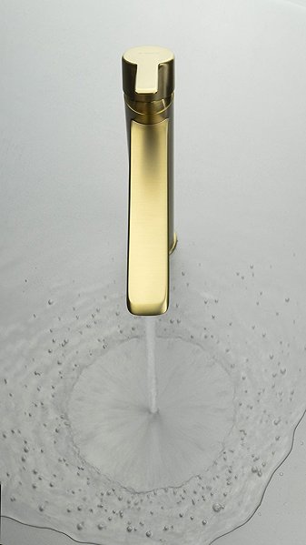 Tap DEANTE Arnika High basin mixer tap, brushed gold (BQA_R20N) ...
