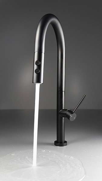 Tap DEANTE Olfato Kitchen Faucet with pull-out spout, 2 jets, black (BQO_N72M) ...