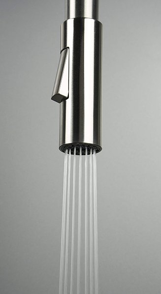 Tap DEANTE Luno sink mixer elastic, stainless steel/white (BOC_W740) ...