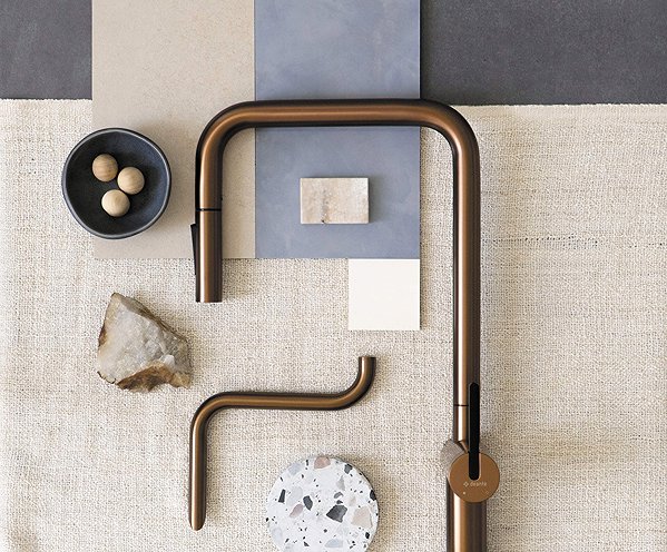Tap DEANTE Momi kitchen mixer with pull-out spout, brushed bronze (BKM_C73N) ...