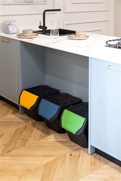 Rubbish Bin DEA HOME Frida Set of 3 waste bins 3 × 25 l ...