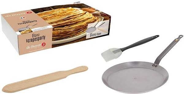 Pan de Buyer BOX CREPESPARTY (Pan, Brush, Spatula) Package content