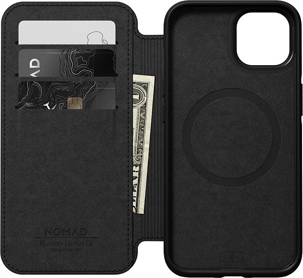 Puzdro na mobil Nomad MagSafe Rugged Folio Black iPhone 13 ...
