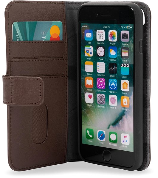 Mobiltelefon tok Decoded Leather Detachable Wallet Brown iPhone (2020/2022)/8/7 tok ...